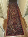 Navy/Burgundy Floral Runner with Felt Under Pad