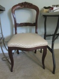 Victorian Carved Fruit Basket Design Side Chair