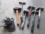 Assortment of Hammers and C-Clamps