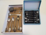 Sterling Demi Tasse Spoons, Salt Cellar Spoons, Lidded Salt Cellar and