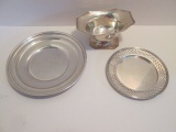 Sterling Footed Tidbit Dish, Pierced Plate and Bonbon Dish