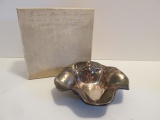1960s Sterling Bonbon Dish with Embossed Morning Glory