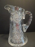 Heavy Pinwheel Design Cut Crystal Pitcher
