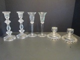 Three Pair of Crystal Candle Holders