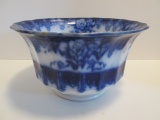 Antique Flow Blue Ironstone Footed Centerpiece Bowl