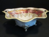 Vintage Handpainted Nippon Footed Tab Handle Bowl