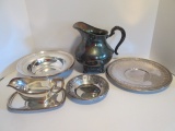 Reed & Barton Silverplated Pitcher, Bowls, Gravy Boat and Tray