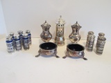 Silverplated Shakers, Salt Cellars and Pepper Mill