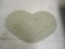 Heart Shaped Throw Rug, Olive and Tan.