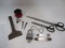 Vintage Scissors, Master Lock with Key, Bottle Openers, Chisel.