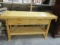 US General Wood Work Bench With Four Drawers, Bottom Shelf, Side Wood Vise.