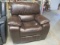 Large Leather Look Rocking Manual Recliner, Dark Brown.