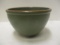 Olive Green Pottery Bowl with Rust Colored Rim.