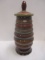 Tall Decorative Vase with Lid, Earth Tones.
