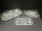 Three Crystal Relish/Serving Dishes.