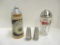 Glass Drink Shaker with Drink Recipes on it, Stainless Salt/Pepper Shakers, Stein.