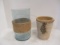 Stone Vase with Polished Stones and Glass Vase with Burlap.
