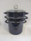 Royal Blue 6QTStock  Pot with Steamer and Strainer and Lids.
