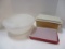 Vintage Tupperware Meat Keeper and Bread Keeper.  Large Super Seal Blow with Lid.
