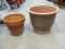 Two Large Clay Outdoor Flower Pots.