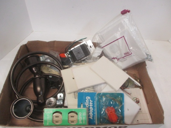 Box Lot of Switch Plates, Towel Holders, Switches, etc.
