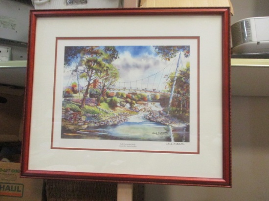 Downtown Greenville, Falls Park, Picture, Signed Dick Mitchell.
