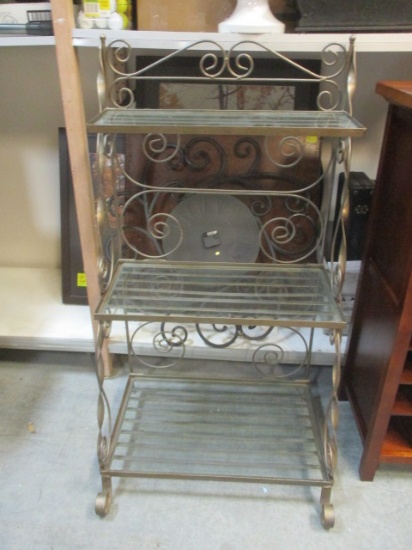 Metal Heavy Shelf Plant Stand with Three Shelves and Removeable Glass.