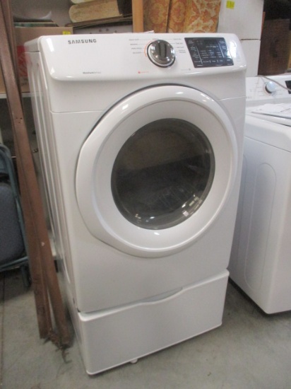 Samsung Electric Moisture Sensing Nine Cycle Dryer with Drawer Base.