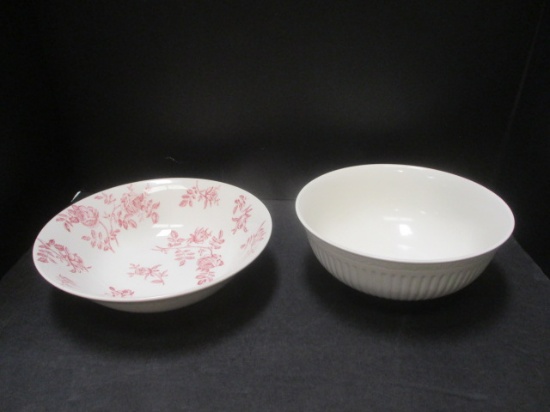 Churchill England Serving Bowl, Red, Cream Roses and Mikasa Microwave Serving Bowl.