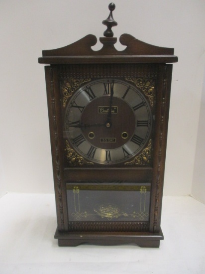 Centurion 35 Day Mantle Clock Winds, Chimes on Half Hour and Hour. Pendulum Needs Attaching.