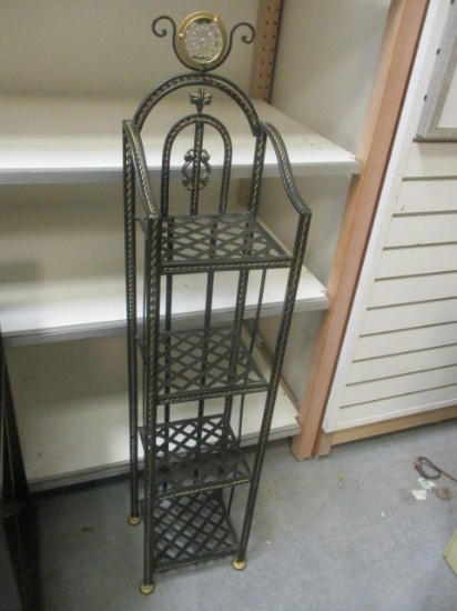Decorative Metal Display Stand with Four Shelves.