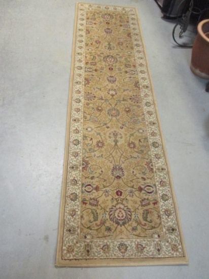 Onyx Collection Runner, Taupe, Maroon, Floral.