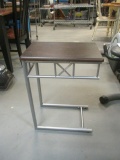 Metal Side Table with Wood Top.