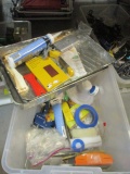 Tote with Lid Full of Painting Accessories.