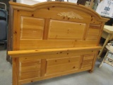 Queen Pine Headboard/Footboard with Metal Rails with Beauty rest Harmony Mattress/Box springs.