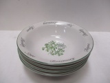Four Treasures for the Table Stoneware Bowls , with Herb Pictures.