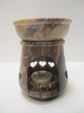 Decorative Stone Candle Holder with Melting Bowl Attached.