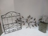 Decorative Hanging Metal Tree and Two Metal Hanging Brackets.
