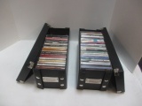 Pair Cardboard Filing Boxes Full of DVD,s, Christmas, Religious, Carole King, Helen Reddy, Etc.