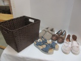 Four Pair Shoes, Skeeters, Hotter, Cobb Hill, and Fashion in Basket.