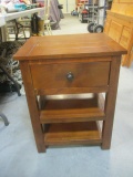 End Table/Night Stand with Drawer and Two Shelves.