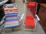 Two Beach Lounge Chairs.