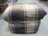 Vintage Ottoman with Wood Legs, Covered.