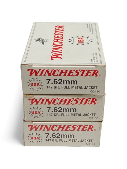 NIB 60rds. of 7.62MM 147gr. FMJ Winchester Ammunition