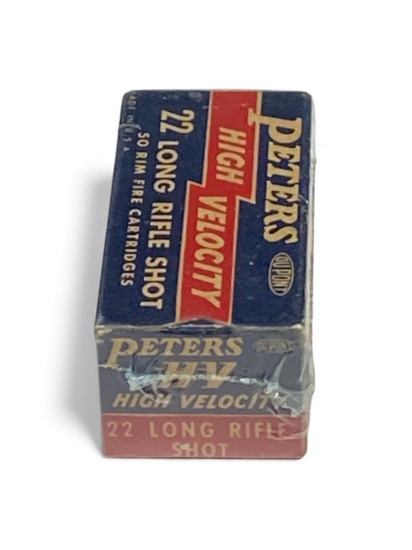 NIB Sealed Vintage 50rds. of .22 LR Peters High Velocity Ammunition