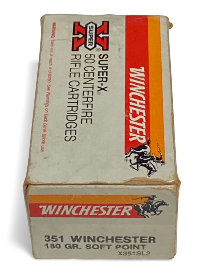NIB Vintage 50rds. of .351 WIN. 180gr. SP Winchester Super-X Ammunition