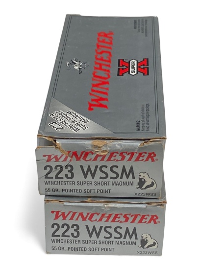 NIB 40rds. of .223 WSSM 55gr. SP Winchester Super-X Ammunition