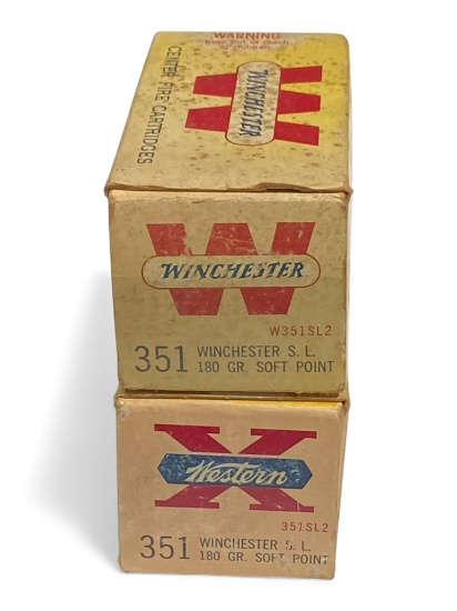 NIB Approx. 60rds. of .351 WINCHESTER S.L. (.351 WSL) 180gr. SP Winchester Ammunition