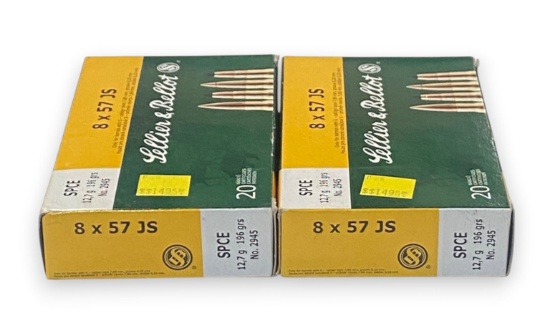 NIB Vintage 40rds. of 8x57 JS 196gr. Sellier & Bellot Ammunition