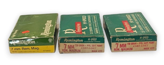 NIB Vintage 51rds. of 7mm REM. MAG. 150gr. SP Remington Ammunition